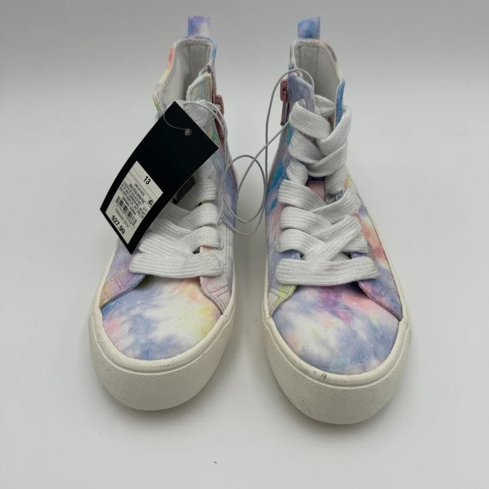 Art Class Kids Tie-Dye High Top Sneakers Size 13 Kids Side Zipper NWT